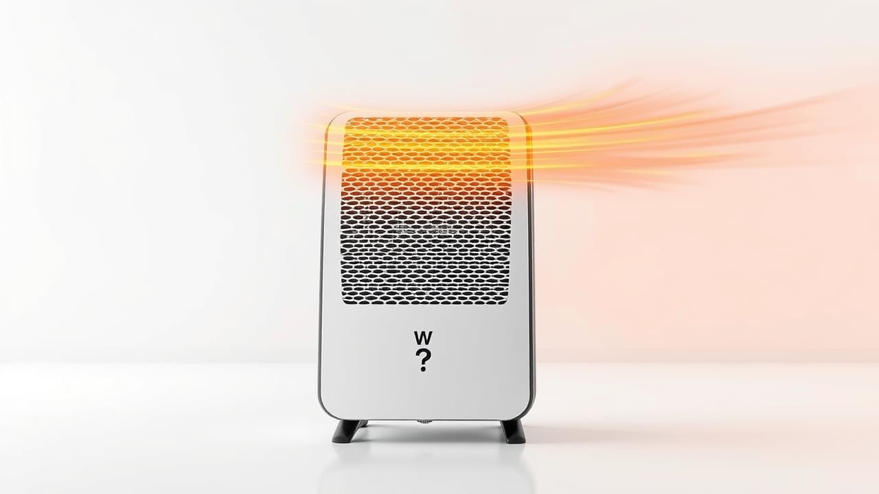 An illustration of a room with a space heater, showing the area it can effectively heat