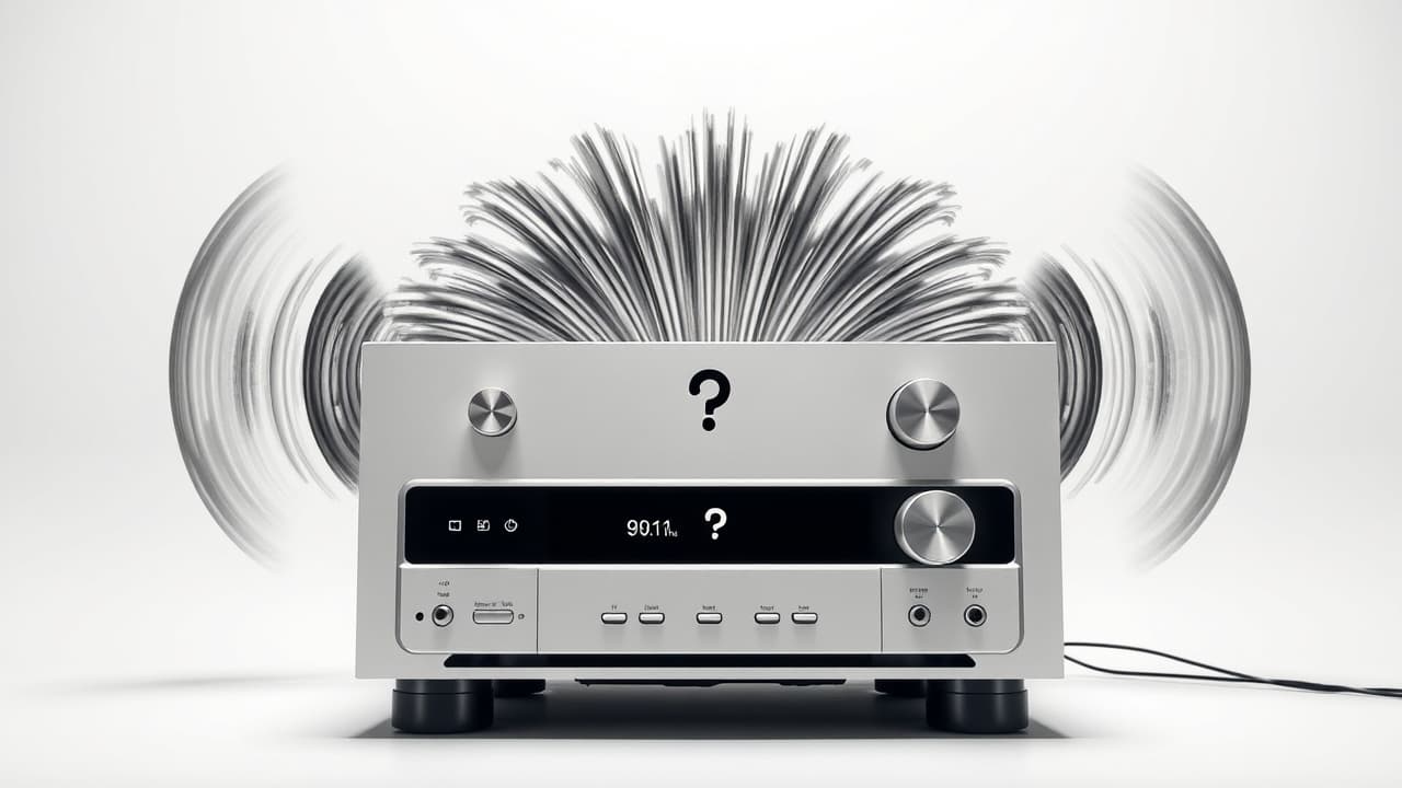 A stereo amplifier's power output meter showing watts