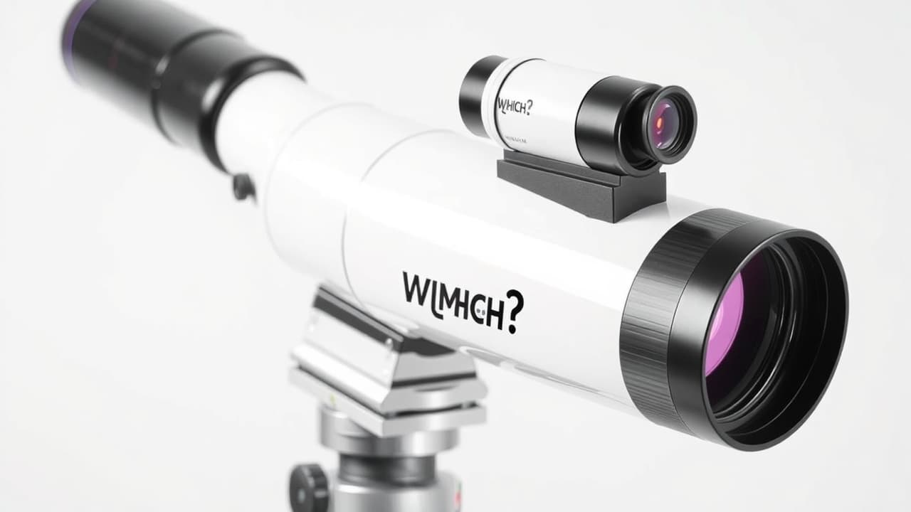 A collection of various telescope eyepieces and different types of finderscopes, showing their different uses