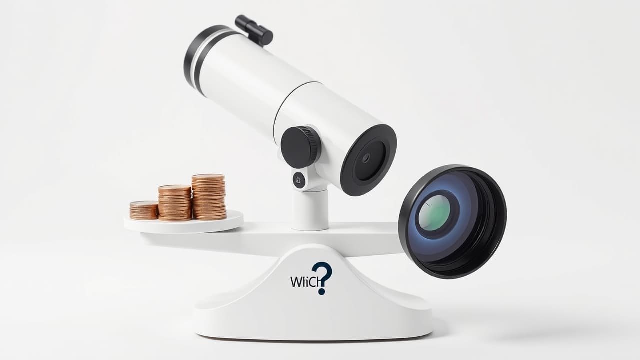 A chart showing telescope price ranges and corresponding feature sets or performance levels, illustrating value for money