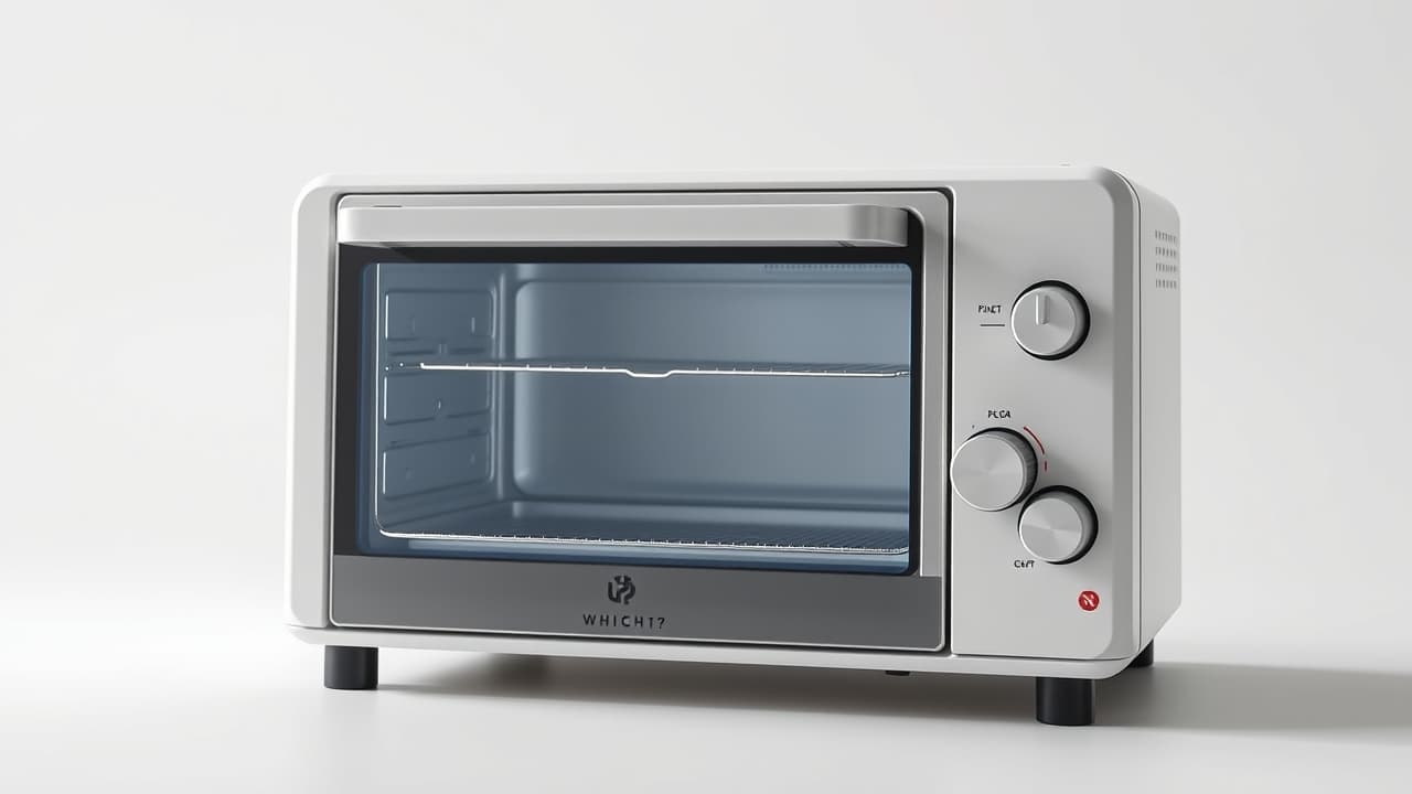 Close-up of a toaster oven's digital control panel with clear labels and responsive buttons