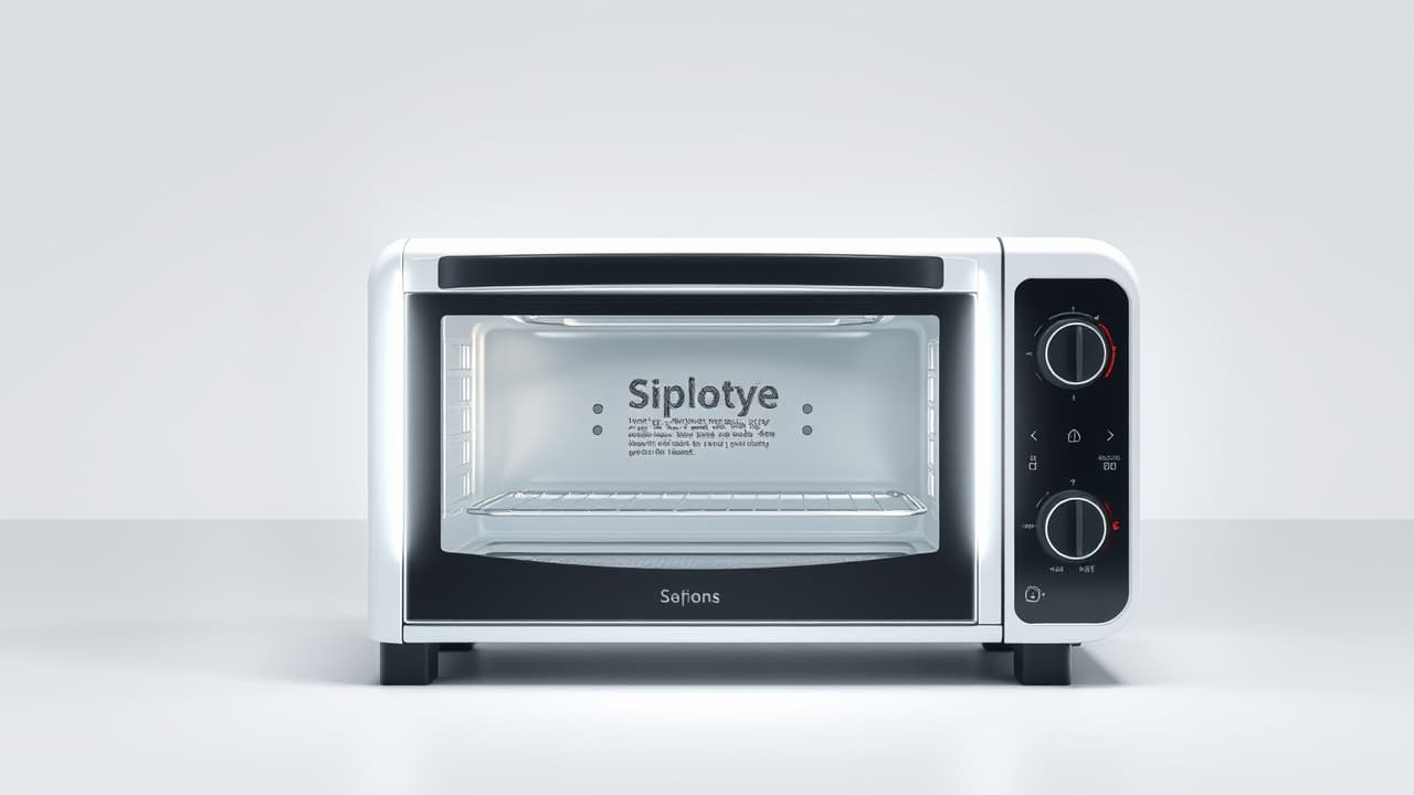 Toaster oven with cool-touch exterior and auto-shutoff indicator light