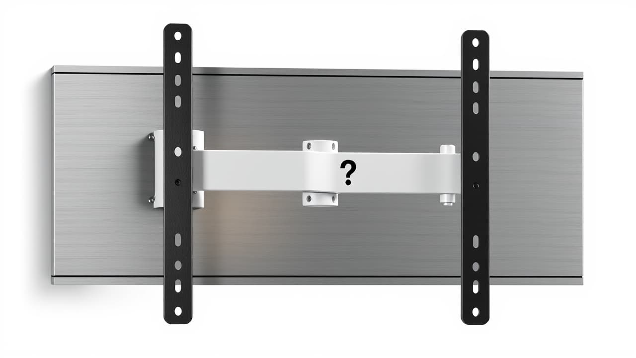 Close-up of a robust, high-quality steel TV mount bracket, emphasizing durability