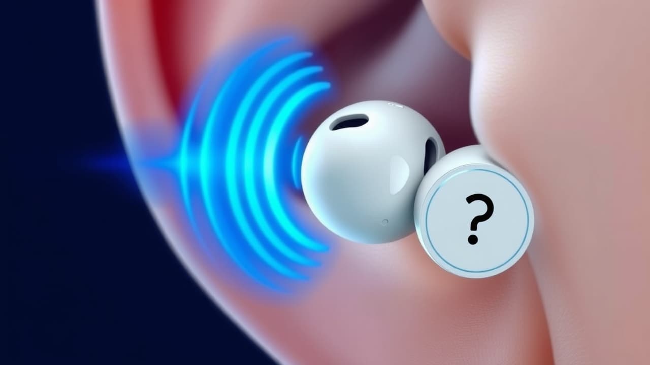 Wireless earbuds with microphone icon indicating clear call quality