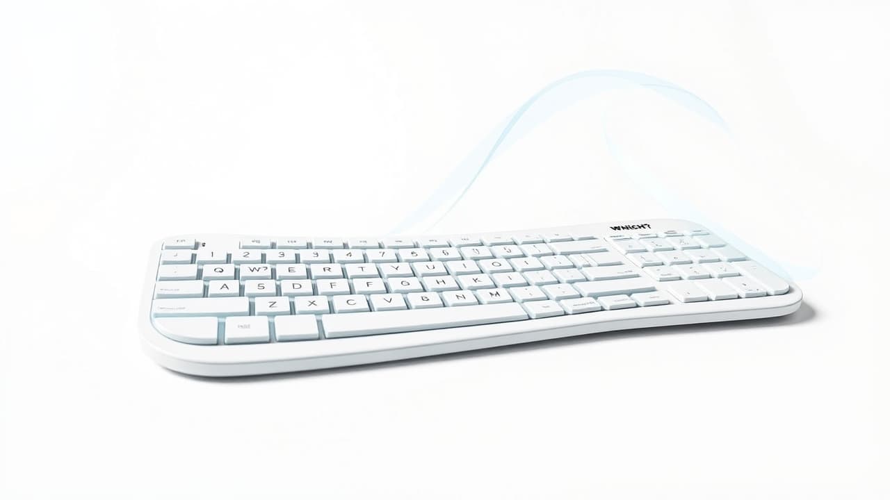 Ergonomic split keyboard with a wrist rest, promoting natural hand posture