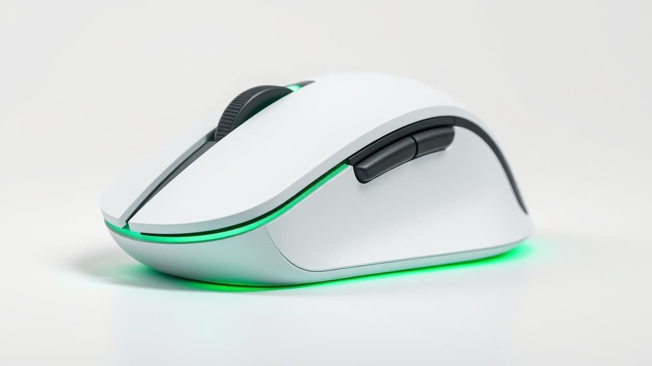 Wireless mouse with battery indicator showing long battery life