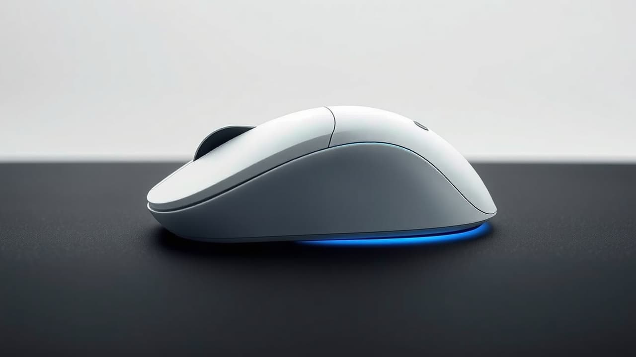 Optical sensor light on the bottom of a wireless mouse