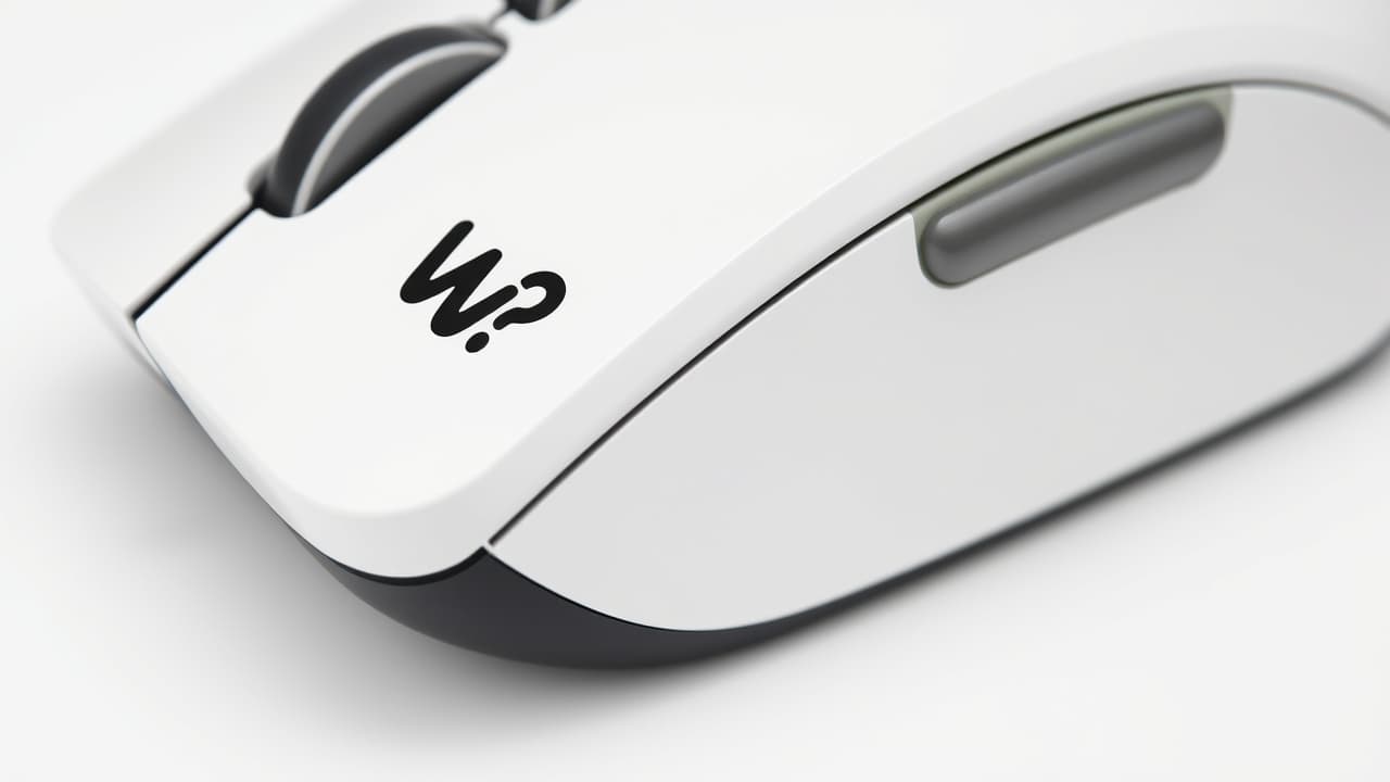 Close-up of a wireless mouse scroll wheel with tactile feedback