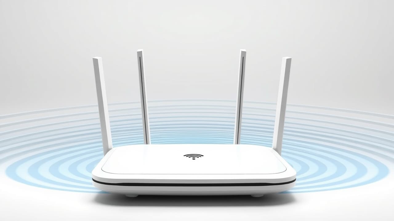 Icons representing different Wi-Fi standards like Wi-Fi 6, Wi-Fi 6E, and Wi-Fi 7, showing technological progression
