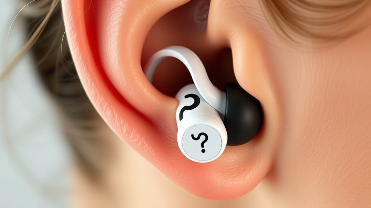 Earbuds securely fitted in an ear during a workout, showing a comfortable and stable design