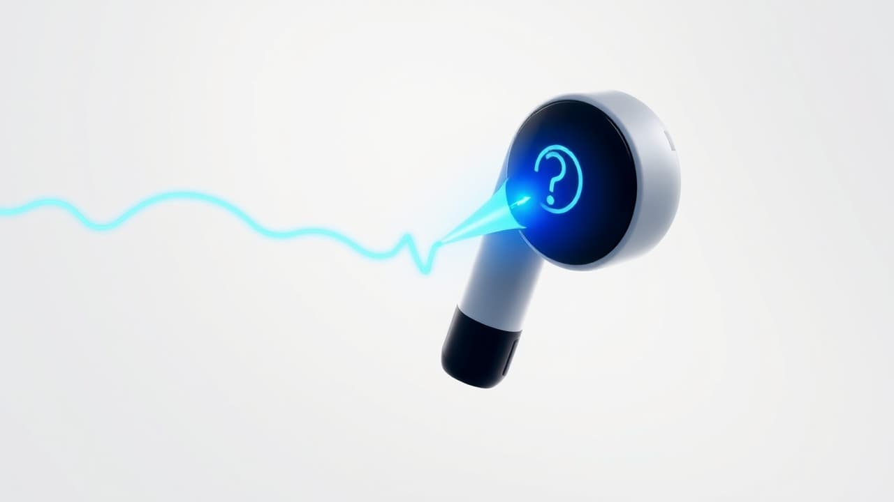 Earbud with integrated heart rate sensor icon, indicating built-in fitness tracking capabilities