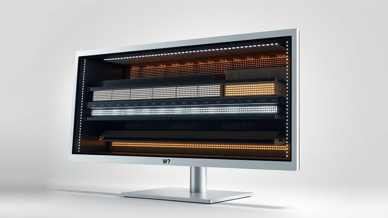 Diagram showing differences between IPS, VA, and TN panel structures and viewing angles