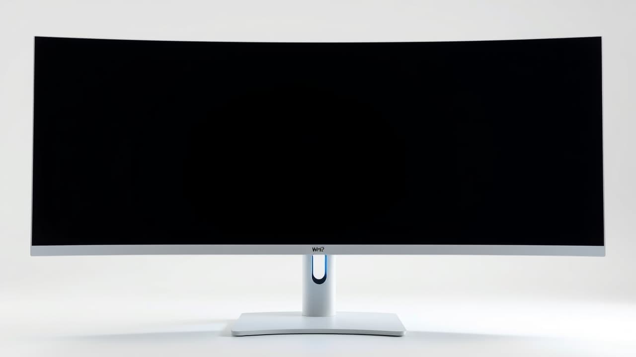 Curved monitor displaying an immersive game scene, with a curvature radius indicated