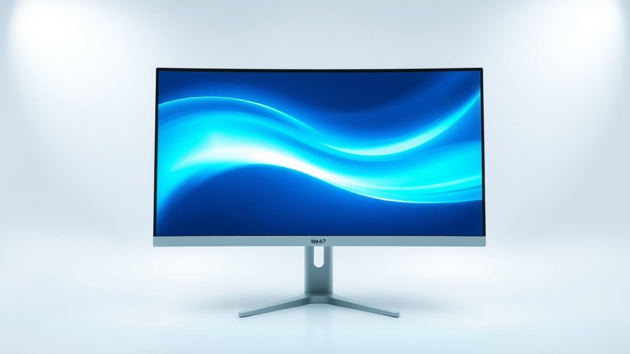 Monitor screen with a blue light filter icon, representing eye care technologies