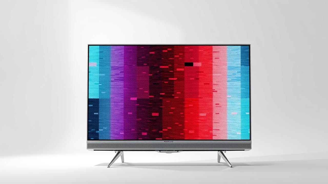 A basic TV with a simple remote control, representing a non-smart TV setup