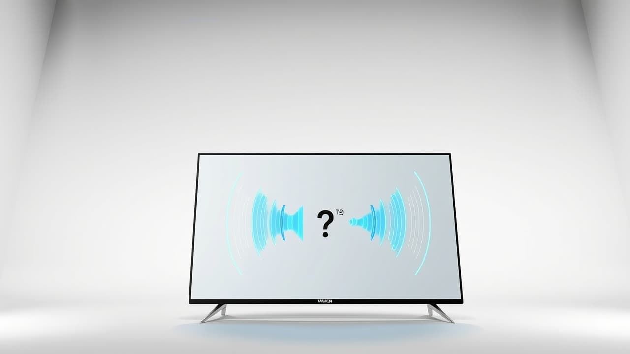 A TV with sound waves emanating from its speakers, indicating good audio quality