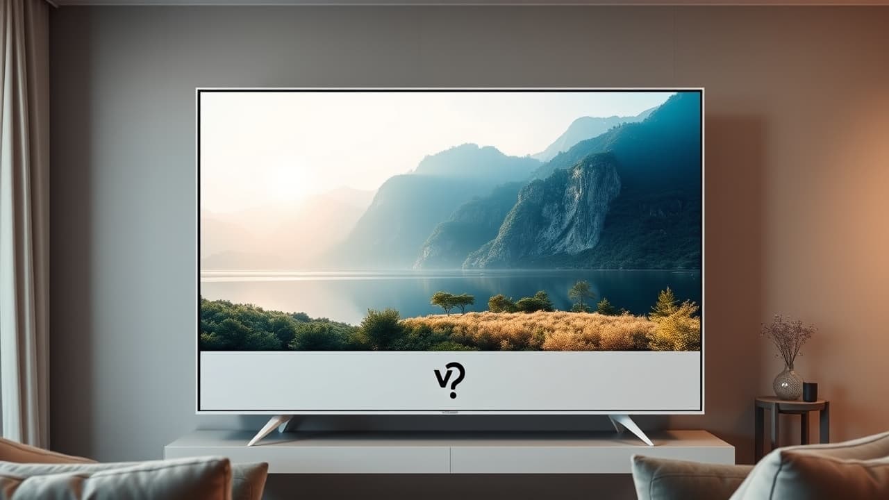 A modern, thin-bezel TV mounted flush against a wall in a living room