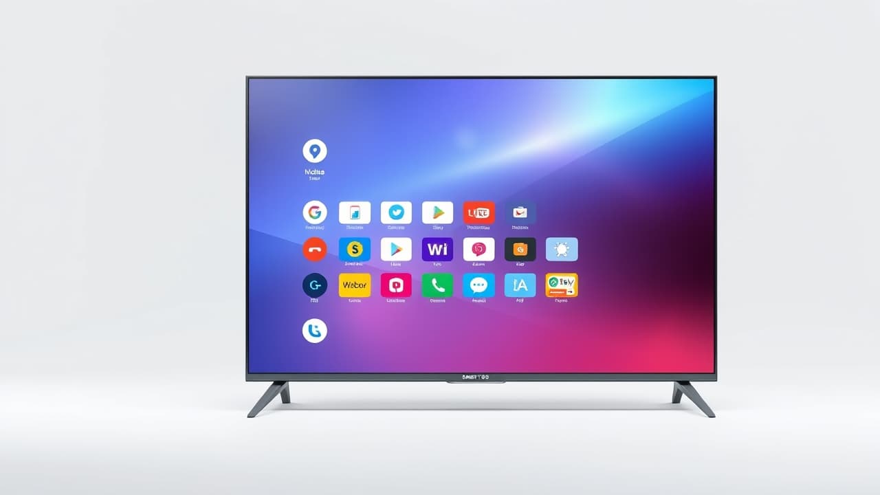 A collage of different smart TV interfaces like Roku TV, Google TV, webOS, and Tizen