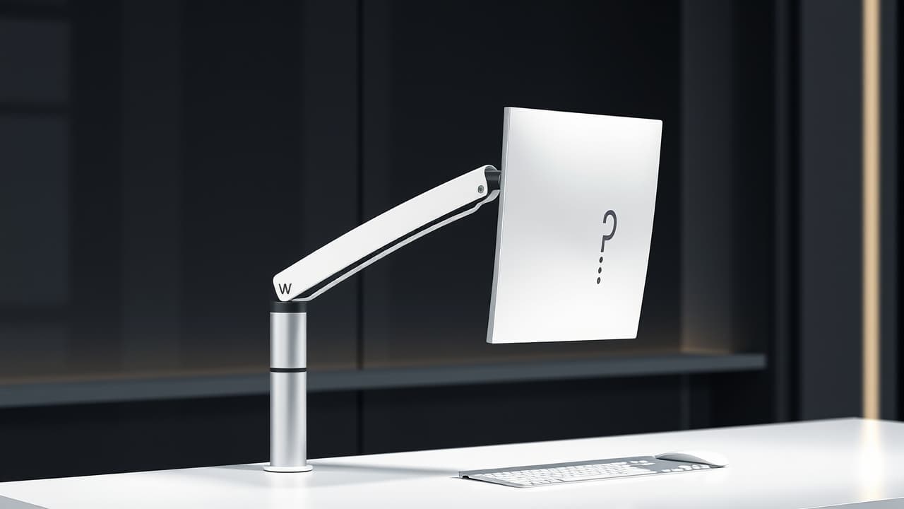 Sleek, minimalist monitor arm in a modern office setting
