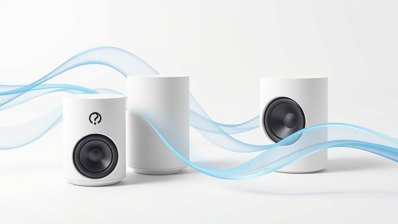 A speaker cone vibrating, illustrating sound waves and high-fidelity audio output