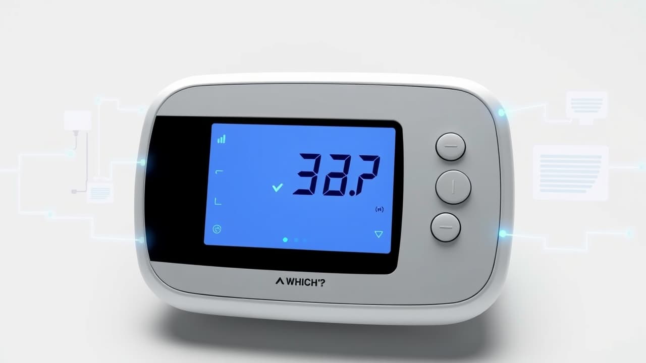 Digital dashboard showing energy usage graphs and HVAC system performance data