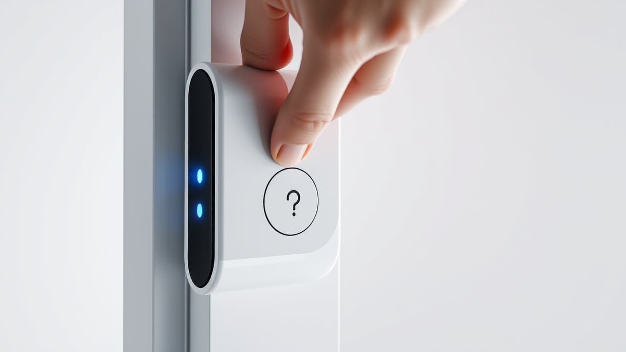 Hands installing a retrofit smart lock on the interior side of a door, showing minimal tools