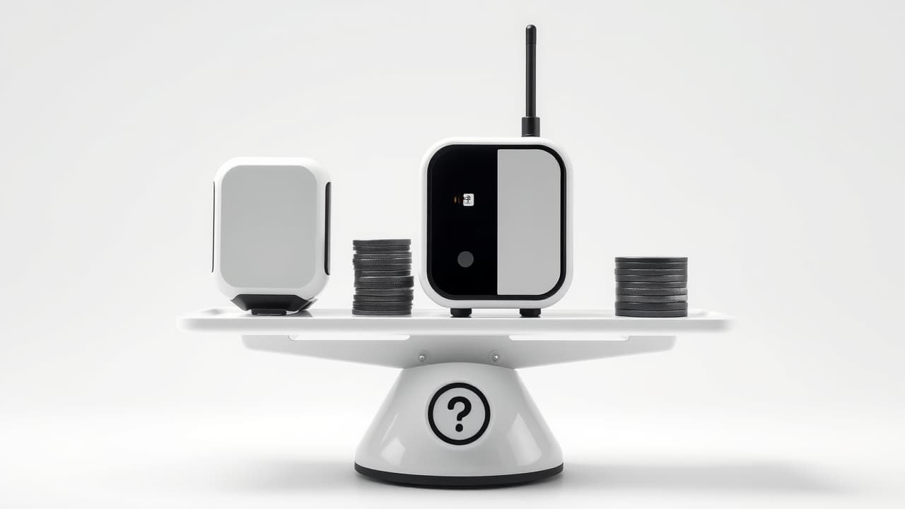 Various smart garage door opener options with price tags, illustrating different cost points