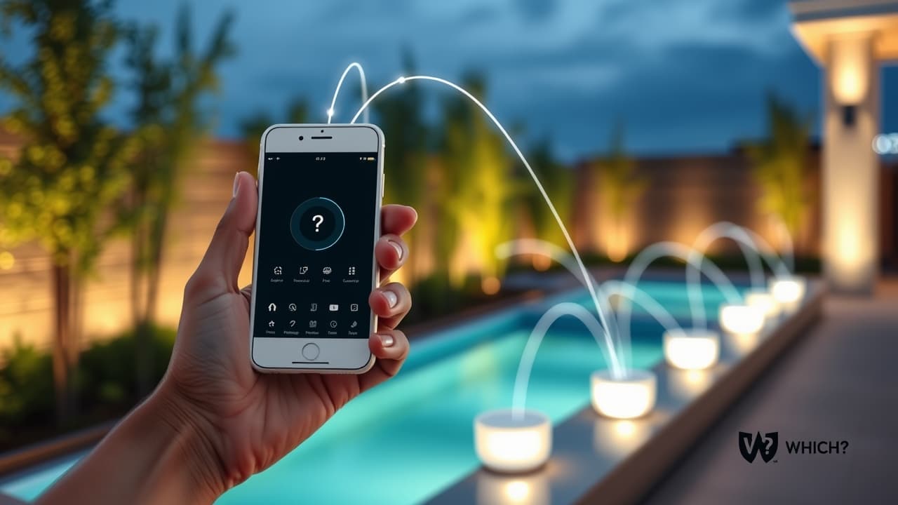 Smartphone screen showing an intuitive smart lighting control app with options for scheduling, scenes, and color adjustment