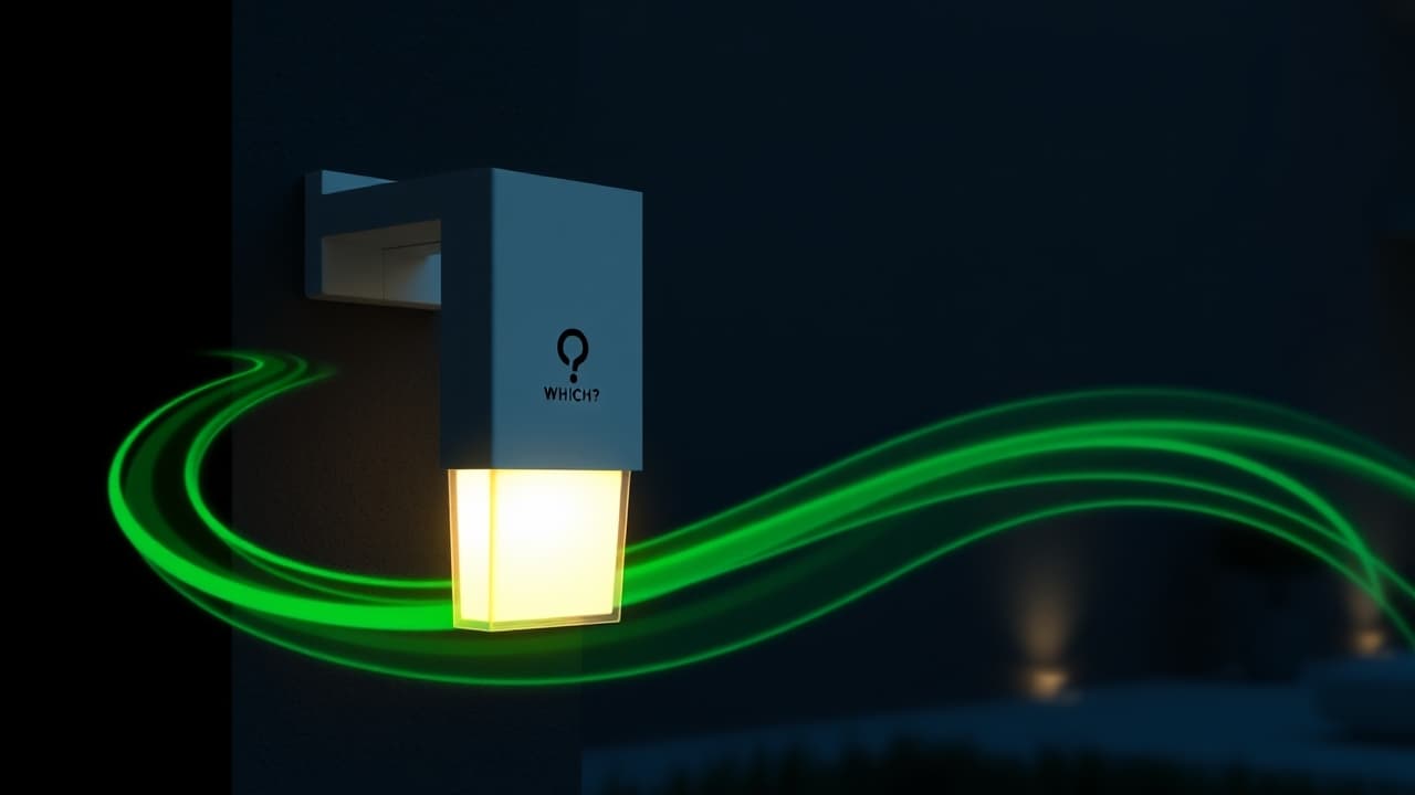 Smart outdoor light fixture with a solar panel, emphasizing energy efficiency and sustainability