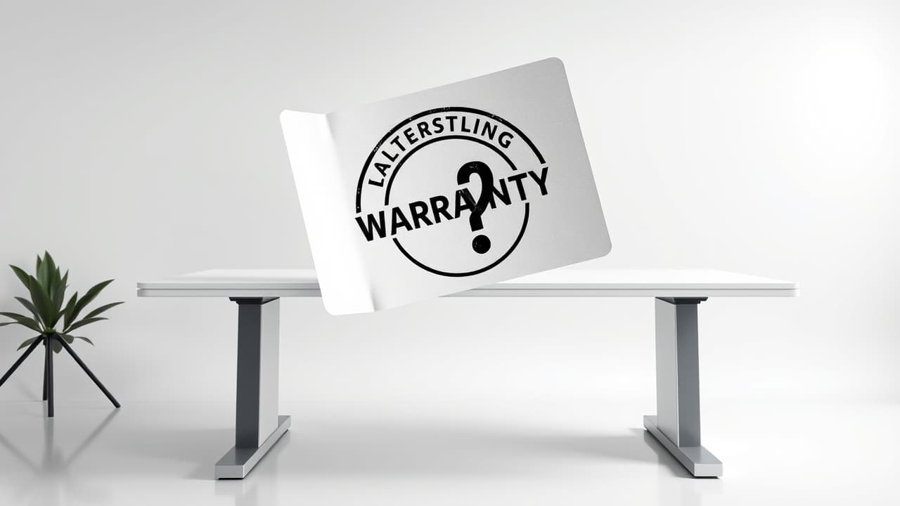 A warranty certificate or badge, symbolizing reliable after-sales support and product longevity for a standing desk.
