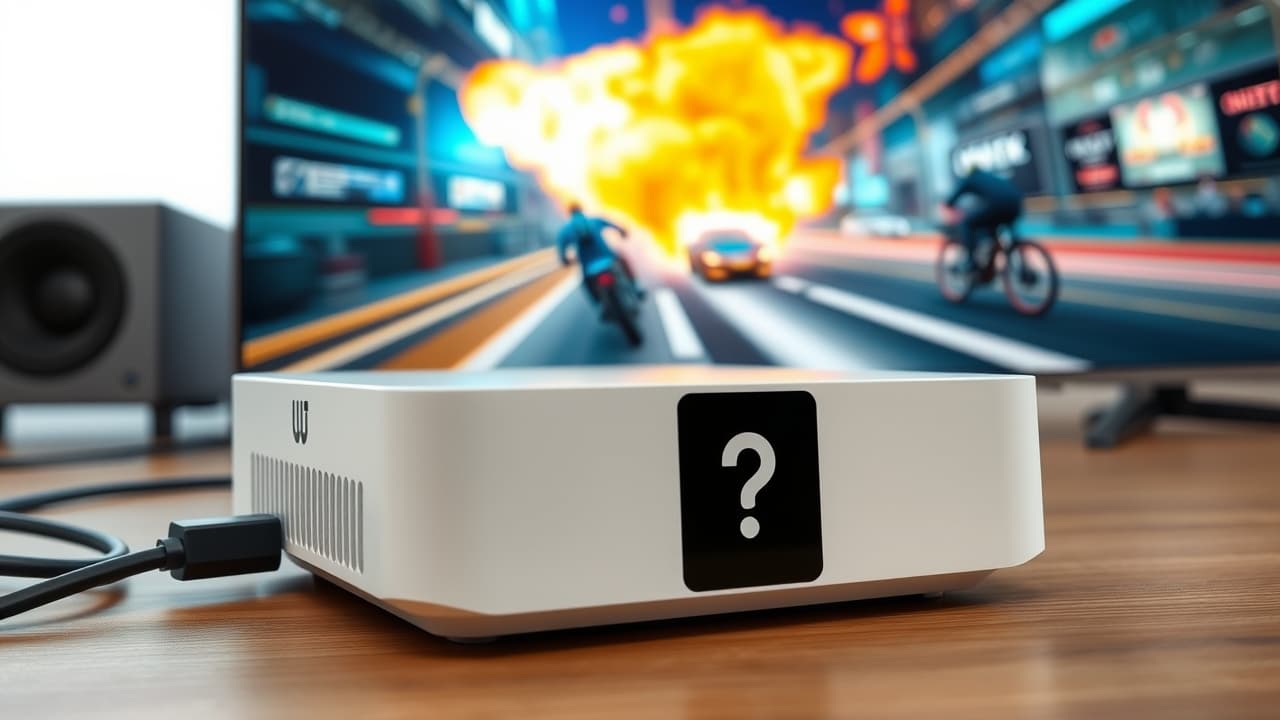 Person playing a cloud-streamed video game on a TV using a streaming device