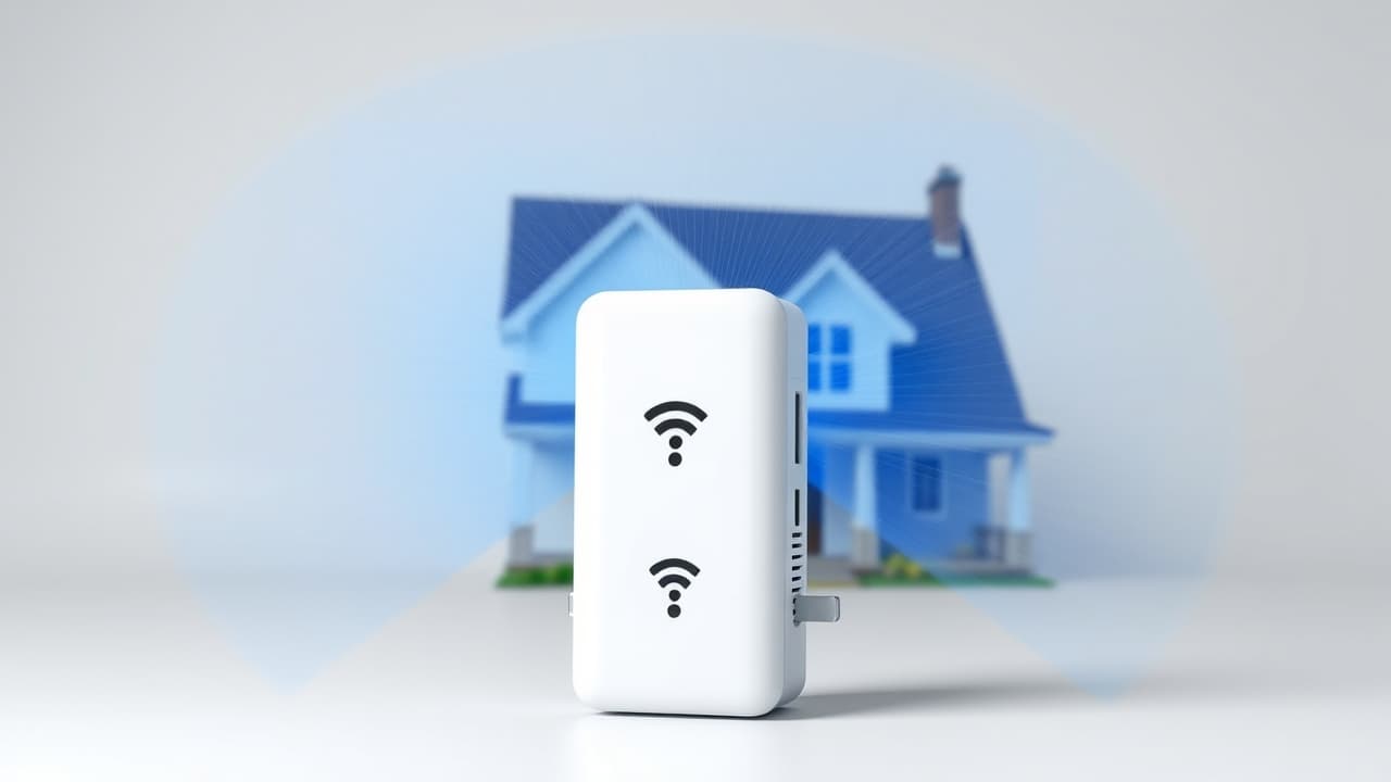 Diagram showing Wi-Fi signal extending from a router to an extender and covering a dead zone