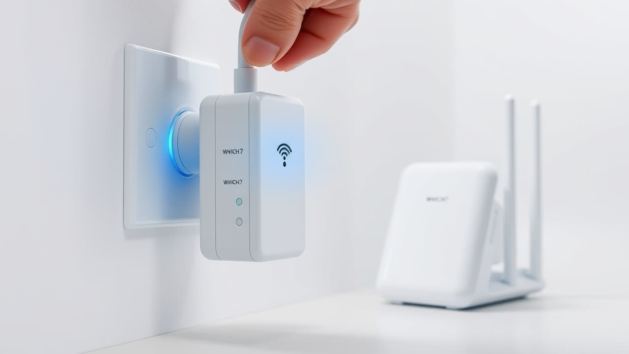 Person easily setting up a Wi-Fi extender with a smartphone app