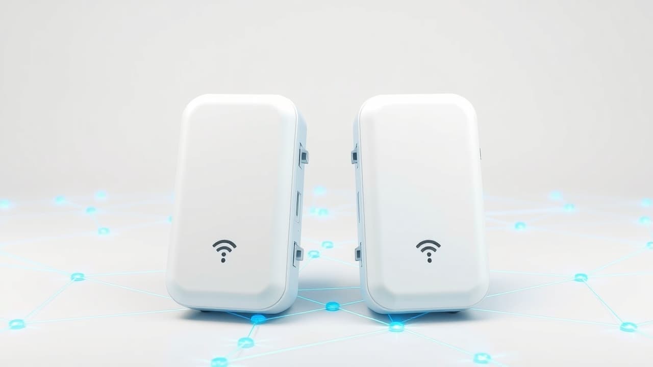 Network diagram showing a router and extender forming a unified mesh network with seamless roaming