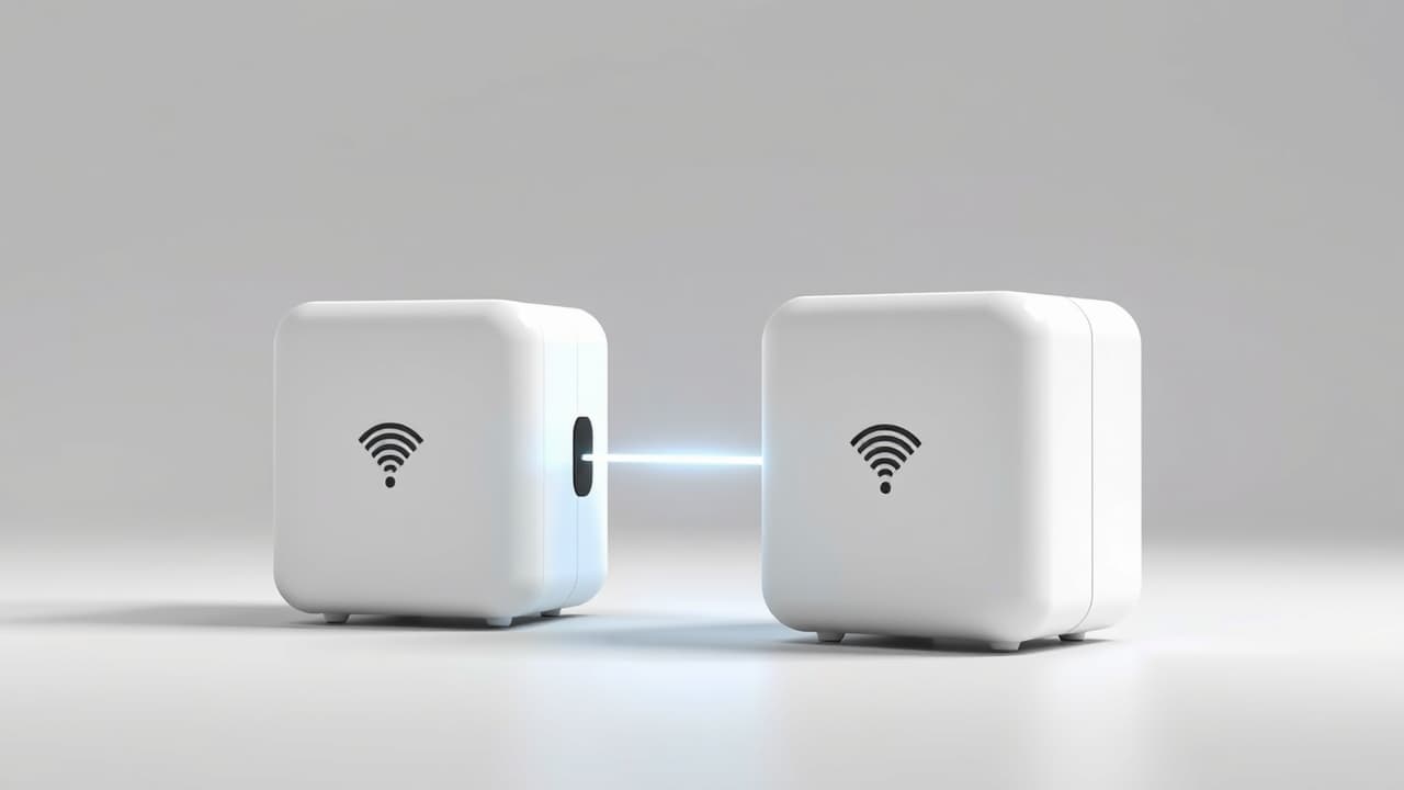 A diagram showing both wired Ethernet backhaul and wireless backhaul connections between mesh Wi-Fi nodes